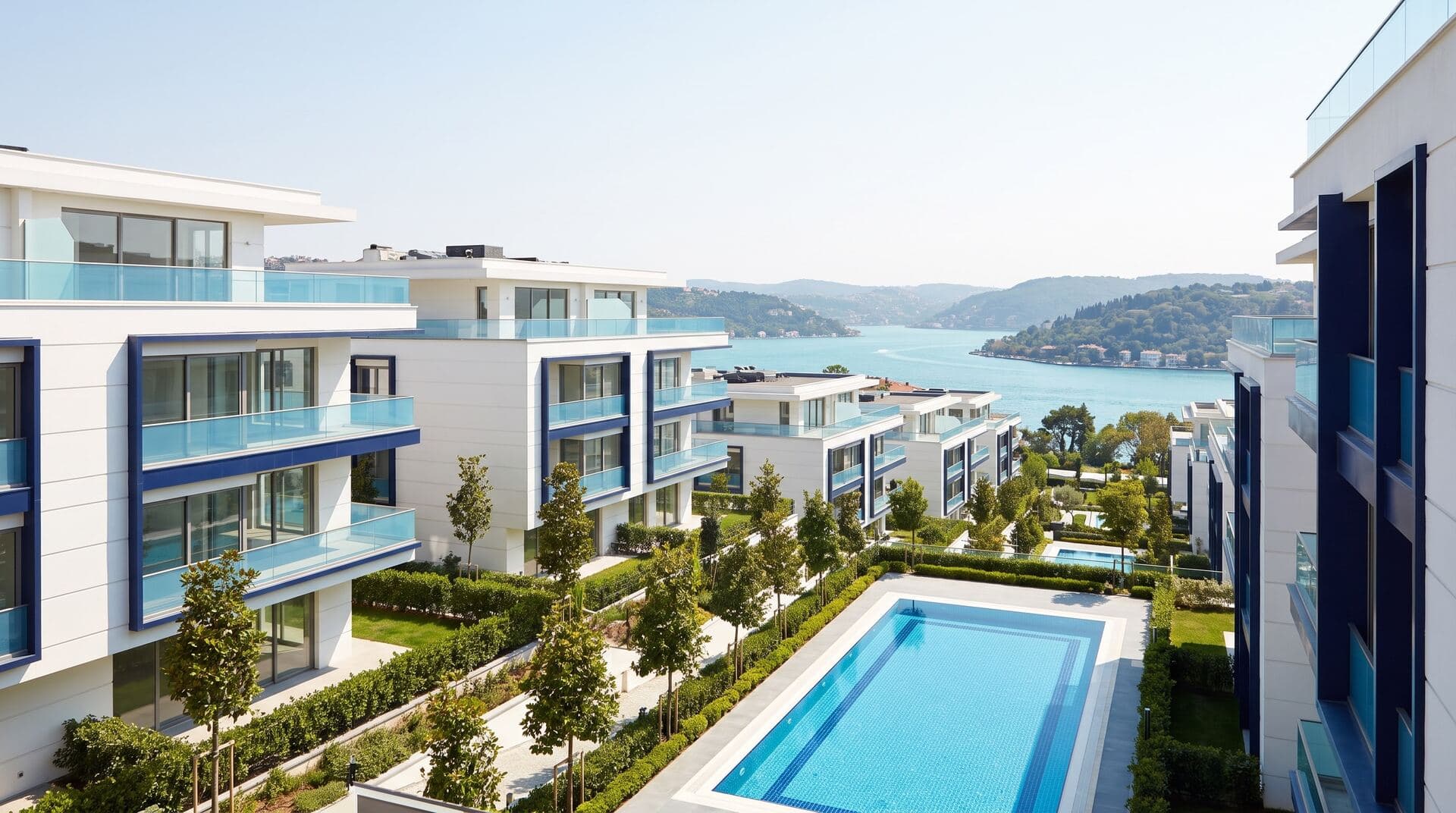 Neue Wohnanlage in İstanbul mit Pool und Blick auf den Bosporus (Symbolbild)